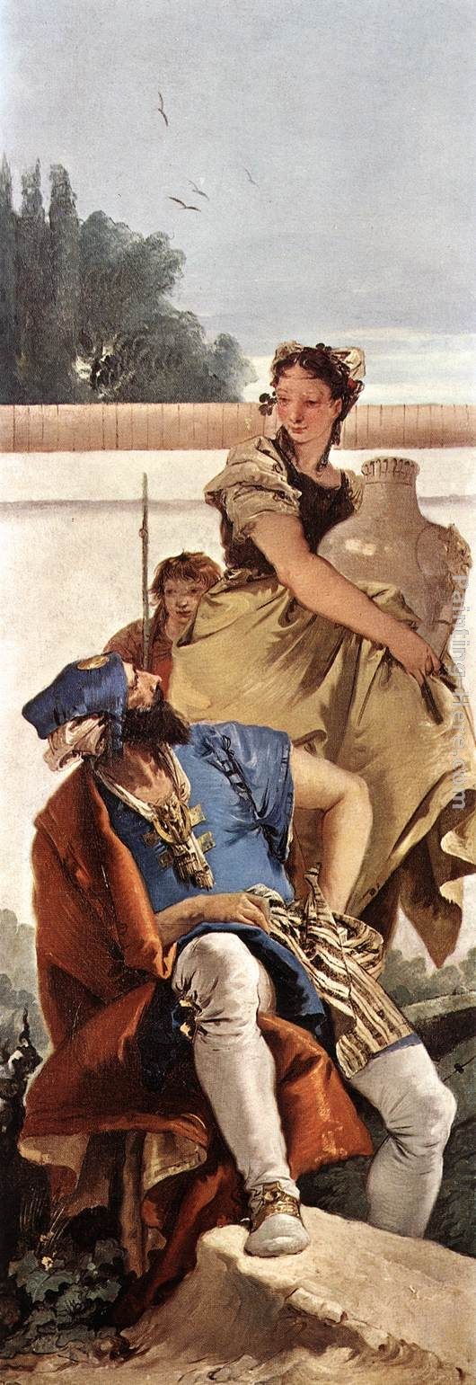 Giovanni Battista Tiepolo A Seated Man and a Girl with a Pitcher